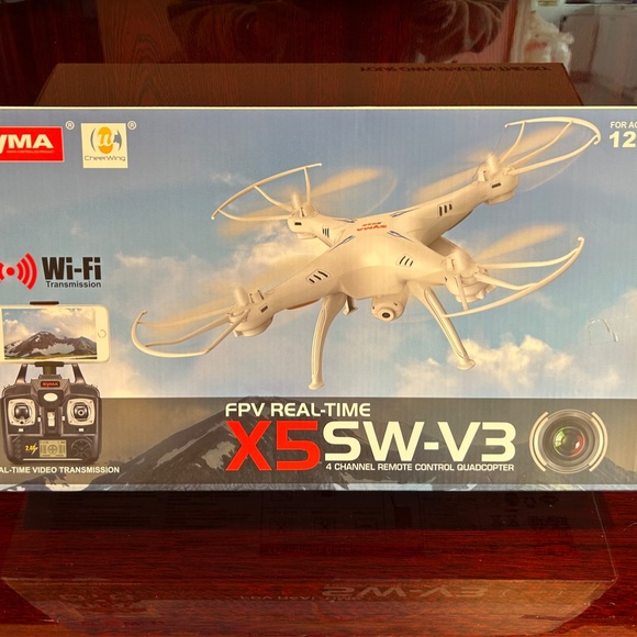 Quadcopter Drone Syma X5SW-V3 WiFi FPV Real Time 2.4Ghz 4CH 6-Axis Gyro RC White - Picture 2 of 9